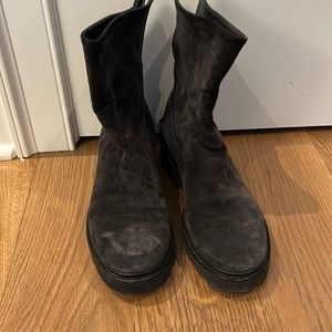 Dark gray, water resistant boots size 6.